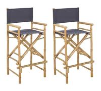 vidaXL Sedia pieghevole per registi, 2 pezzi, naturale, 58 x 48 x 115 cm, in bambù, moderna, pieghevole, elegante e portatile, salvaspazio per interni ed esterni
