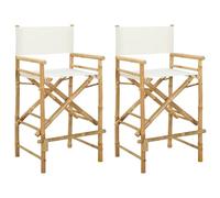 vidaXL Sedia pieghevole per registi, 2 pezzi, naturale, 58 x 48 x 115 cm, in bambù, moderna, pieghevole, elegante e portatile, salvaspazio per interni ed esterni