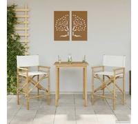 vidaXL Sedia pieghevole per registi, 2 pezzi, naturale, 58 x 48 x 115 cm, in bambù, moderna, pieghevole, elegante e portatile, salvaspazio per interni ed esterni