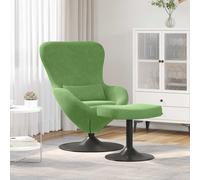 vidaXL Sedia Egg con Pouf Verde chiaro Velluto