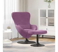 vidaXL Sedia Egg con Pouf Viola Velluto