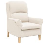 vidaXL Poltrona ergonomica Crema Tessuto, Legno Standard Ergonomico