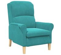 vidaXL Sedia Ergonomica Moderna Turchese di per Interni, Confortevole per Soggiorno o Camera da Letto, Resistente alle Macchie, Rivestita in Morbido Tessuto, Design alla Moda, Dimensioni Standard, S