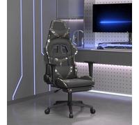 vidaXL Sedia Gaming Massaggio Poggiapiedi Nero e Mimetico Similpelle