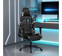 vidaXL Sedia Gaming Massaggio Poggiapiedi Nero e Mimetico Similpelle