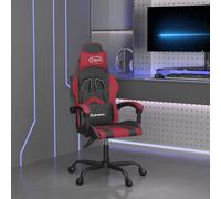 vidaXL Sedia Gaming Nero e Rosso Vino in Similpelle