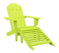 Sedia giardino adirondack con ottomana massello di abete verde