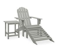 VIDAXL - Sedia Giardino Adirondack Ottomana Tavolo Abete Massello Grigio