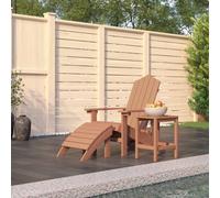 vidaXL Sedia Giardino con Poggiapiedi e Tavolo Adirondack HDPE Marrone