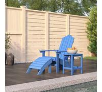 vidaXL Sedia Giardino Poggiapiedi e Tavolo Adirondack HDPE Blu Acqua
