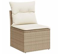 vidaXL Sedia Giardino Senza Braccioli con Cuscini Beige in Polyrattan