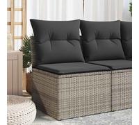 vidaXL Sedia Giardino Senza Braccioli con Cuscini Grigio in Polyrattan