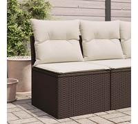 vidaXL Sedia Giardino Senza Braccioli con Cuscini Polyrattan Marrone
