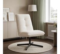vidaXL Sedia girevole Crema Bouclé