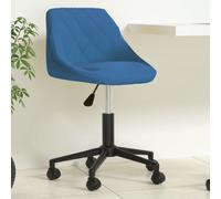 vidaXL Sedia Girevole da Ufficio Blu in Velluto