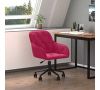 vidaXL Sedia Girevole da Ufficio Rosso Vino in Velluto