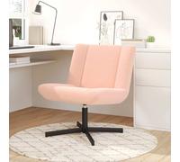 vidaXL Sedia girevole Rosa 63 x 75 x 76 cm Pelle di Pecora