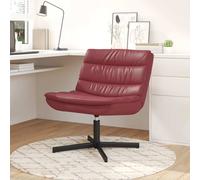vidaXL Sedia girevole Rosso Vino 63 x 75 x 76 cm Similpelle