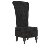 vidaXL Sedia con Schienale Alto Design con Bottoni in Velluto Nero, Sedia, Sedia Imbottita, Sedia Senza braccioli, Sedia da Soggiorno