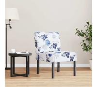 vidaXL Sedia Pantofola in Tessuto Fiori Blu