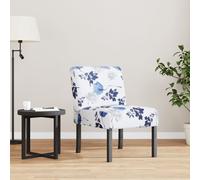 vidaXL Sedia Pantofola in Tessuto Fiori Blu