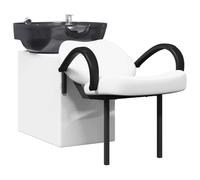 vidaXL Sedia per shampoo manuale e nero 63 x 141 x 92 cm PVC, sedia da bagno regolabile, moderna per shampoo, sedili per soggiorno, design ergonomico, mobile interno