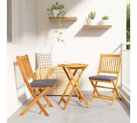 vidaXL Sedia pieghevole 2 pcs Marrone Legno massello di acacia