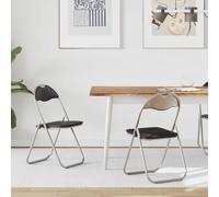 vidaXL Sedia pieghevole 2 pcs Nero e Grigio 48 x 43,5 x 81 cm