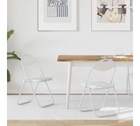 vidaXL Sedia pieghevole 2 pz Pelle Sintetica Bianco 48 x 43,5 x 81 cm