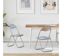 vidaXL Sedia pieghevole 2 pz Pelle Sintetica Grigio 48 x 43,5 x 81 cm