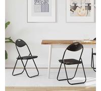 vidaXL Sedia pieghevole 2 pz Pelle Sintetica Nero 48 x 43,5 x 81 cm