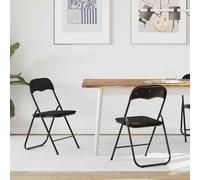 vidaXL Sedia pieghevole 2 pz Velluto Nero 48 x 44 x 78 cm