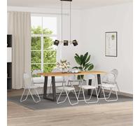 vidaXL Sedia pieghevole 8 pz Pelle Sintetica Bianco e Grigio