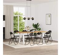 vidaXL Sedia pieghevole 8 pz Pelle Sintetica Nero 48 x 43,5 x 81 cm