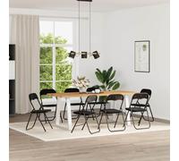 vidaXL Sedia pieghevole 8 pz Velluto Nero 48 x 44 x 78 cm