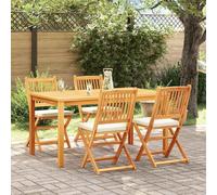 vidaXL Sedia pieghevole con cuscino 4 pcs Bianco 49 x 57.5 x 92cm