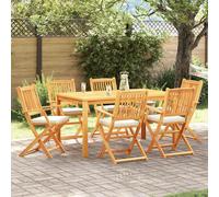 vidaXL Sedia pieghevole con cuscino 6 pcs Bianco 49 x 57.5 x 92cm