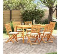 vidaXL Sedia pieghevole con cuscino 6 pcs Bianco 49 x 57.5 x 92cm