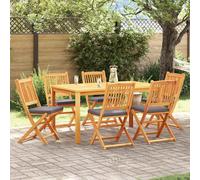 vidaXL Sedia pieghevole con cuscino 6 pcs Grigio 49 x 57.5 x 92cm