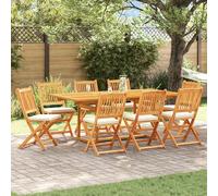vidaXL Sedia pieghevole con cuscino 8 pcs Bianco 49 x 57.5 x 92cm