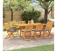vidaXL Sedia pieghevole con cuscino 8 pcs Grigio 49 x 57.5 x 92cm