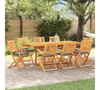 vidaXL Sedia pieghevole con cuscino 8 pcs Grigio 49 x 57.5 x 92cm