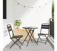 vidaXL Sdraio da giardino pieghevoli 2 pcs Antracite 42x52x82 cm Acciaio verniciato a polvere