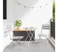 vidaXL Sedia Pieghevole da Giardino 2 pcs Beige 42 x 52 x 82cm