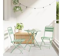 vidaXL Sedia da Giardino Pieghevole 2 pcs Verde Chiaro 42x52x82 cm Acciaio verniciato a polvere