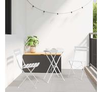 vidaXL Sedia Pieghevole da Giardino 2 pz Bianco Metallo