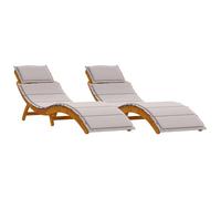 VidaXL sedia pieghevole in legno con cuscini regolabili resistente alle intemperie sedia in legno di acacia massello confortevole per balcone e piscina set di 2 sedie
