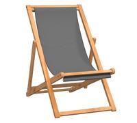 vidaXL Sedia da Spiaggia Pieghevole in Legno Massello di Teak Grigia