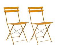 vidaXL Sedie da Giardino Pieghevoli 2 pz Giallo Senape Acciaio