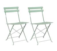 vidaXL Sdraio da Giardino Pieghevoli 2 PCS Verde Chiaro Acciaio